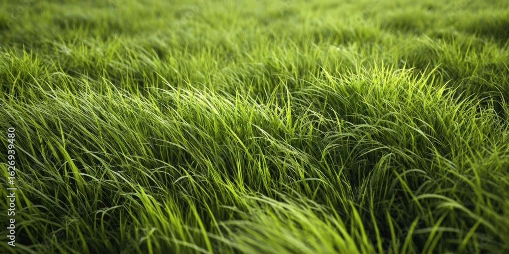 Fototapeta premium Close-Up of Lush Verdant Grass Field with Rich Texture and Natural Serenity