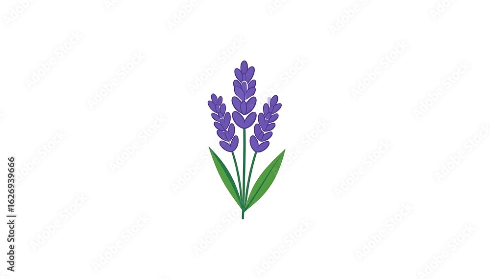 Naklejka premium Vibrant lavender sprig graphic