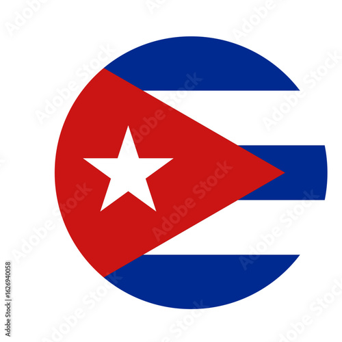 Free Download Cuba flag button , circle vector flag isolated on checkerboard transparent background - GFXLoad