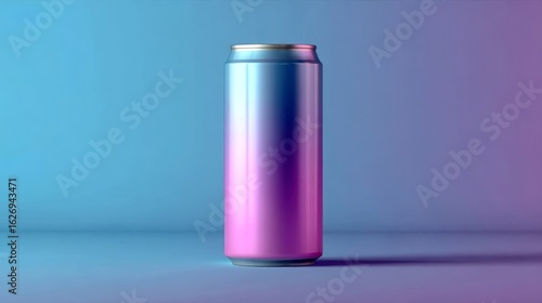 Wallpaper Mural Sleek aluminum can with blank surface. Energy drink packaging mockup Torontodigital.ca