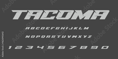 Tacoma TRD Off Road Lettering Font Vector Design Bold Automotive Typeface for Pickup Trucks Decals Stickers Offroad Racing Vehicle Graphics and Adventure Themes

