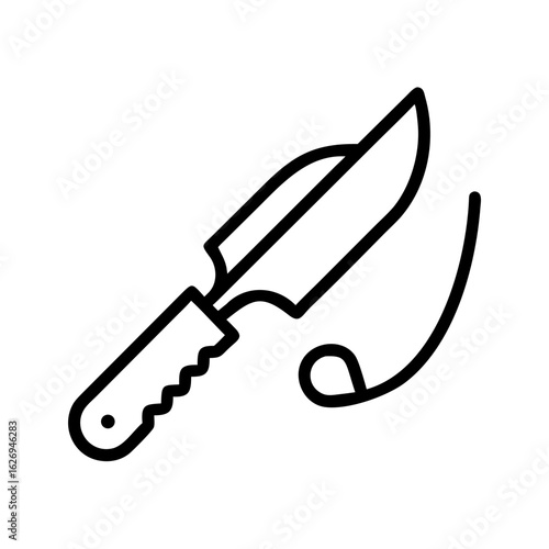 Swiss fishing knife icon on a transparent background