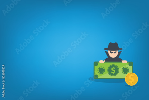 Hacking digital money. Bait website or online crime, thief steal money from online banking app concept, bait scam money.