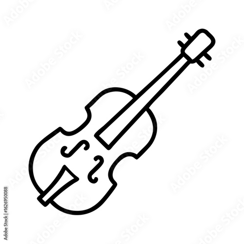 Simple illustration of a violin in outline style  