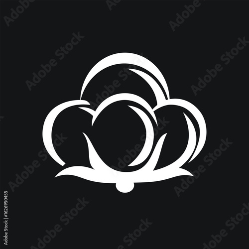 Cotton Icon Vector Design Minimal Soft Natural Fiber Symbol for Organic Fabric Textile Clothing Labels Eco Products Packaging Stickers and Sustainable Fashion Branding Projects

