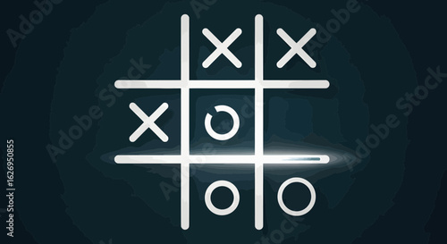 Tic Tac Toe Game, Digital Art, Interactive, Modern Design, Vector Illustration, Minimalist Style, Fun Concept
