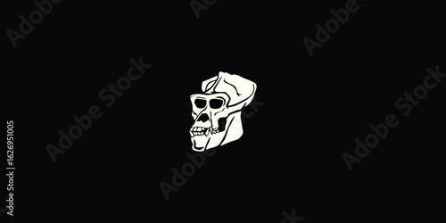 Gorilla Skull T Shirt and Sticker Vector Design for Bold and Wild Style