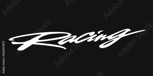 Racing Hand Lettering Vector Design Custom Typography Inspired by Speed Motorsports Cars Tracks Adrenaline Bold Fast Style for Posters Stickers T Shirts and Automotive Graphics