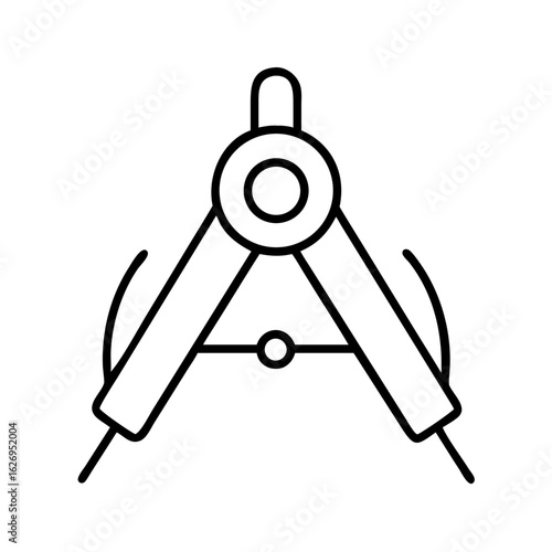 Compass drawing tool icon vector illustration for geometry math architecture design logo