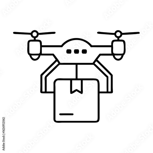 Drone delivery service concept for fast shipping and logistics with package aerial transport