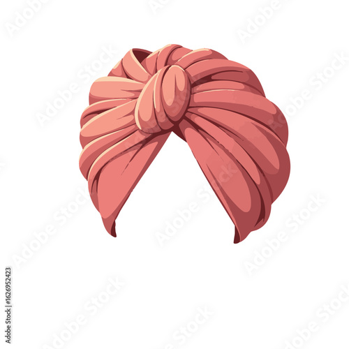 Vector illustration of cotton turban realistic style on white background, fashion headwear