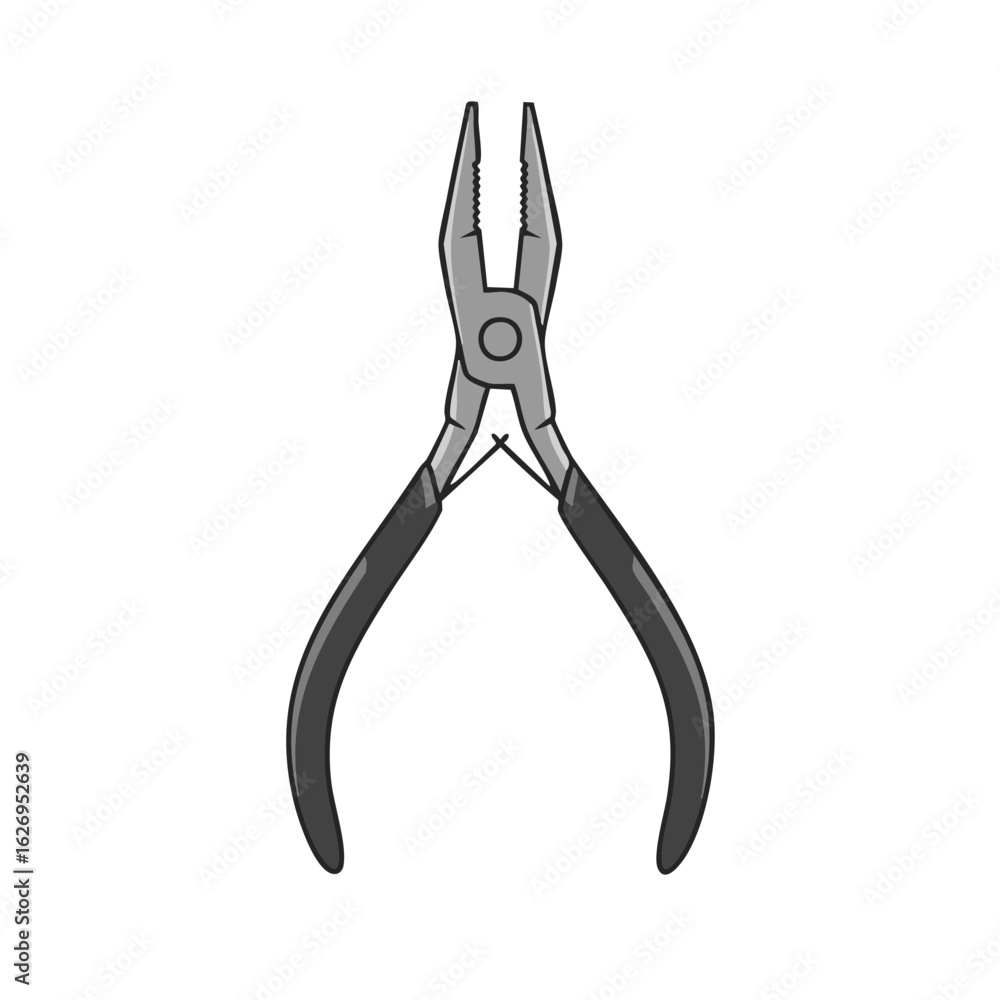 Vector illustration of jewelry pliers realistic style on white background, crafting tool Vector illustration of jewelry pliers realistic style on white background, crafting tool