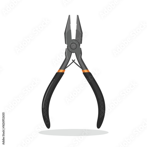 Vector illustration of jewelry pliers realistic style on white background, crafting tool
