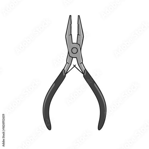 Vector illustration of jewelry pliers realistic style on white background, crafting tool