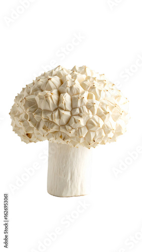 Lyophyllum shimeji mushroom showing its cap and stem on transparent background