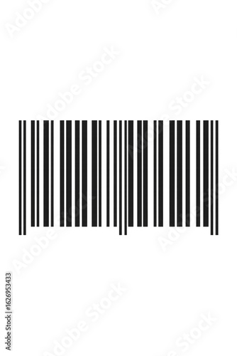 Realistic barcode with transparent background representing retail and commerce