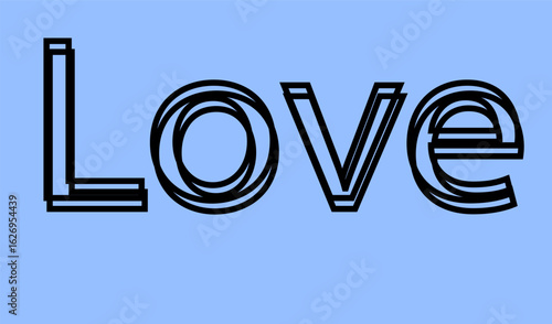  love text written in lowercase letters.Vector lettering design.