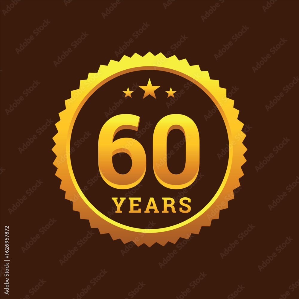 Naklejka premium 60 Years Anniversary Celebration Badge