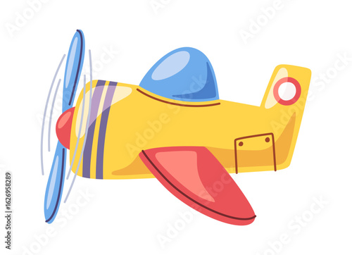 Colorful toy plane childish cartoon