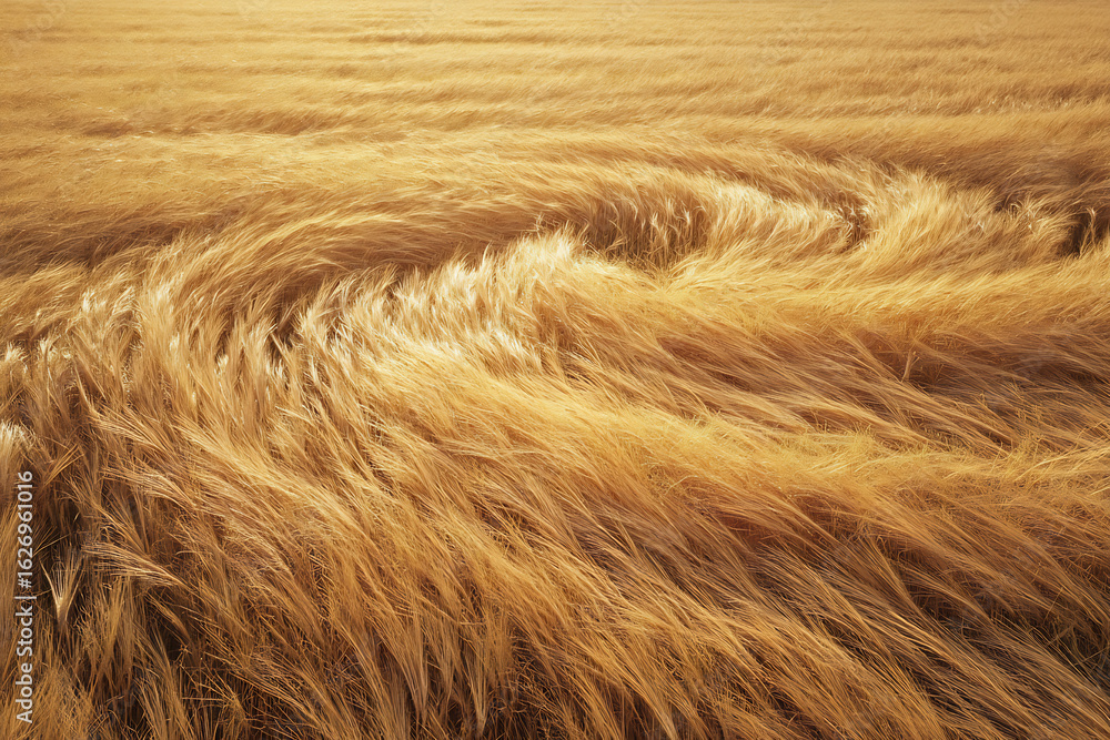 Fototapeta premium windblown field with golden grass forming spiral patterns