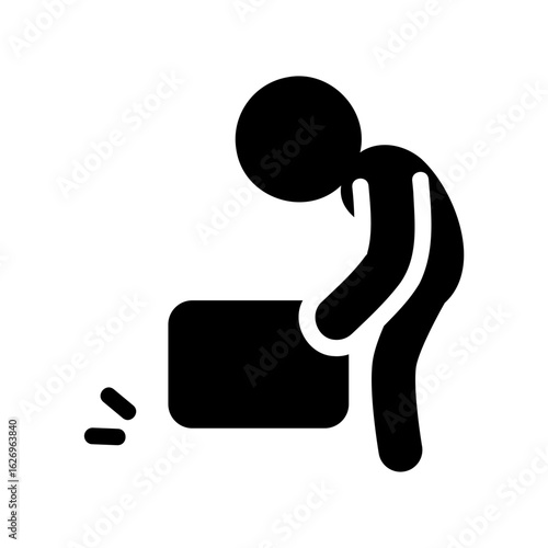 People action icon. Put down