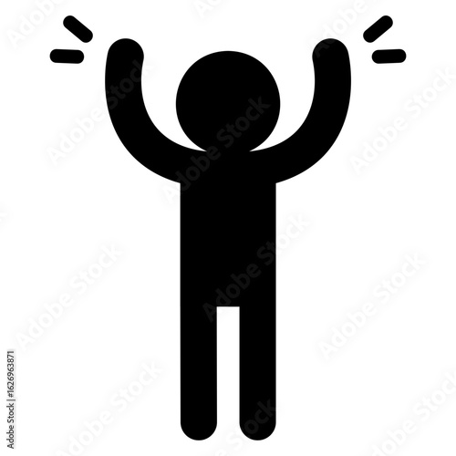 People action icon. Raise hands
