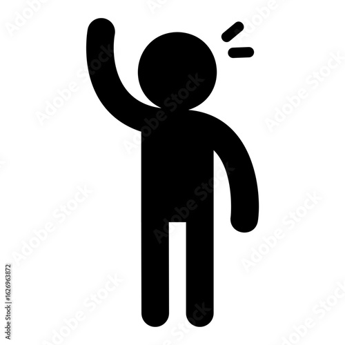 People action icon. Wave hand