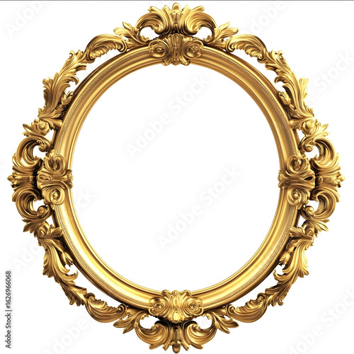 Ornate gold picture frame png