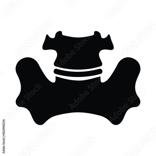 Black lumbar vertebra silhouette anatomy bone