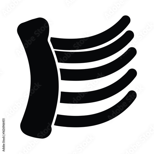 Black rib cage silhouette anatomy medical