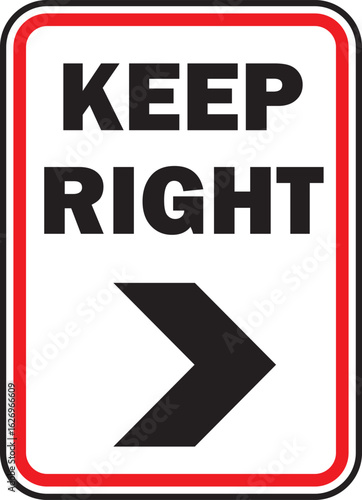 Keep Righ Turn Sign Vector Design