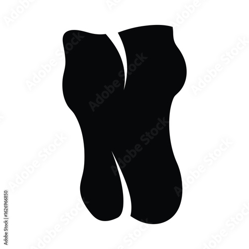 Black silhouette of two connected bones anatomy medical