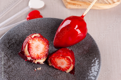 Delicious Brazilian dessert called Strawberry of Love - Morango do Amor