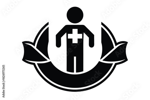 saving lives vector icon silhouette