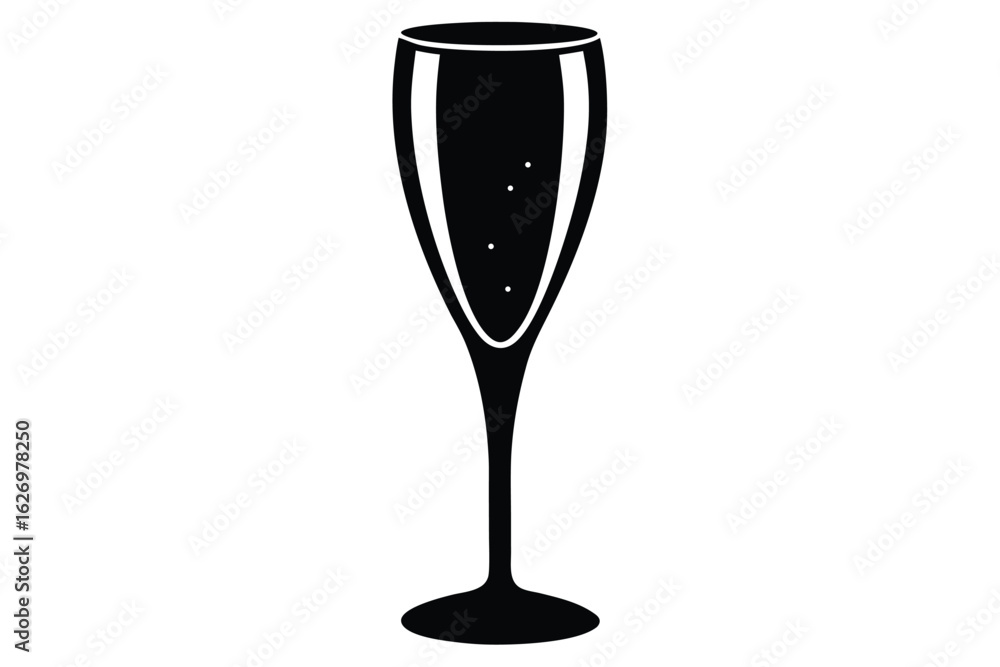 Obraz premium champagne flute vector icon silhouette