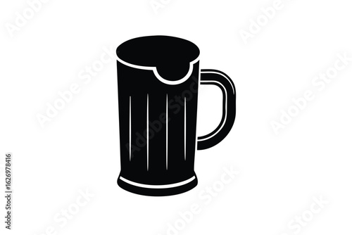beer mug vector icon silhouette