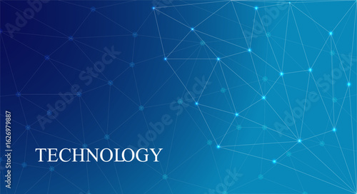Low Poly Background on Dark Blue Gradient. Modern, Geometric, and Minimalist Abstract Design for Digital Art, 3D Modeling, Wallpapers, and Futuristic Graphic