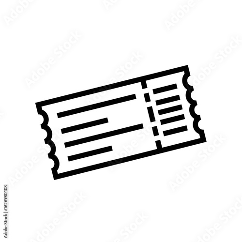 Vector ticket icon in simple black design  