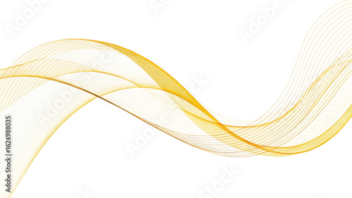 abstract yellow wave isolated on white background