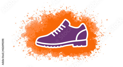 Classic hardcover book icon on a retro ink splash. A vector illustration representing literature, education, and knowledge.