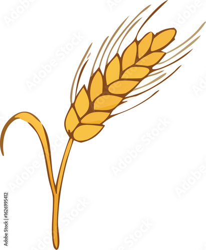Golden wheat stalk illustration evokes rustic charm and organic goodness for farm fresh designs