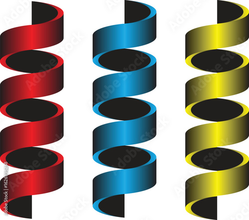 A vector set of blank gold ribbons, banners, and labels perfect for web design elements, stickers, or business templates