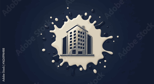 Artistic vector illustration of the sacred Om symbol with a creative splatter effect. Spiritual graphic for meditation and mindfulness.