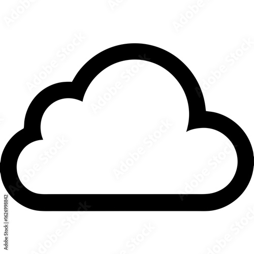 Black cloud icon illustration on white background  