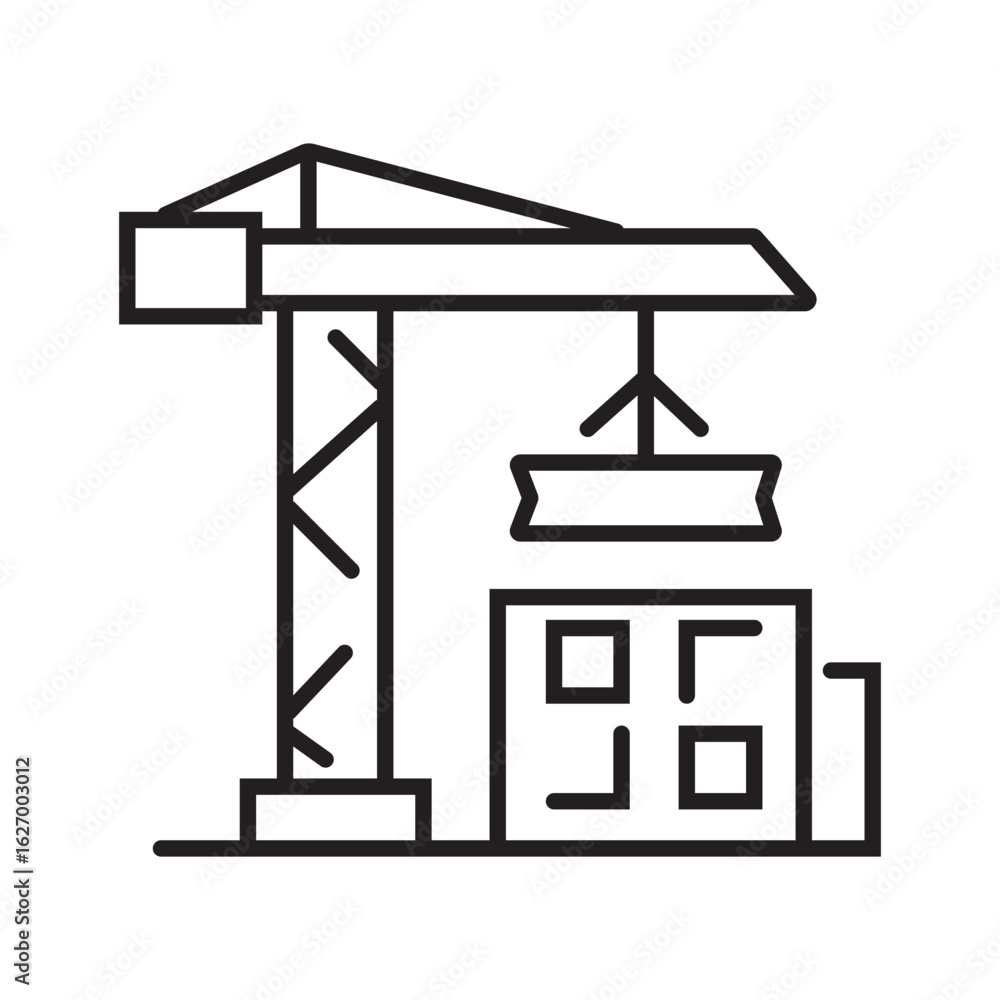 Single icon representing general construction activity in outline style. Editable stroke vector illustration. Single icon representing general construction activity in outline style. Editable stroke vector illustration.