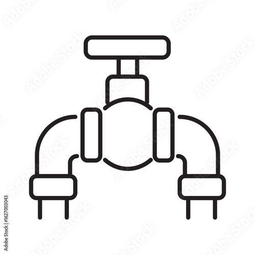 Single icon of underground or overground pipelines in outline style. Editable stroke vector illustration.