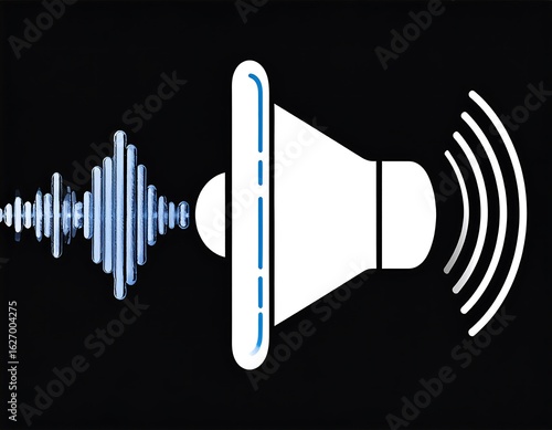 Simple sound icon with audio waves