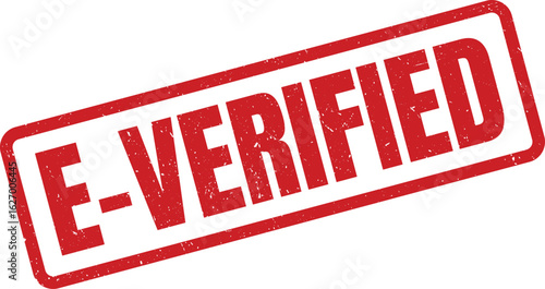 Red EVerified Stamp Symbol Indicating Approved Status
