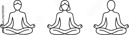 Woman in Meditation Pose Icon for Wellness and Mental Clarity

