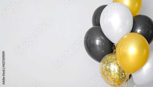 Bunch of colorful balloons against a plain background